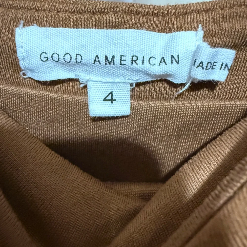 Good American 90s Tank Dress Sz 4 Rust‎ Midi Lined Curve-hugging